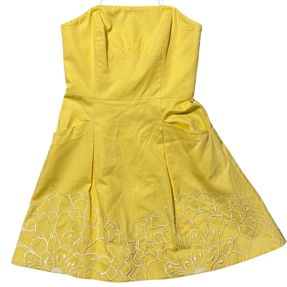 Lilly Pulitzer Blossom Starfruit Yellow Dahling Blooms Dress Size 6 MSRP $268 - Picture 2 of 9